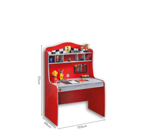 Camera Completa Racecup: Letto a forma di Macchina (90x190), Armadio 3 Ante e Scrivania con Unità + Materasso in Omaggio