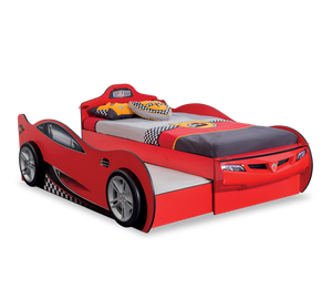 Sports Car Bed for Children with Extra Bed 90x190 - Realistic Design