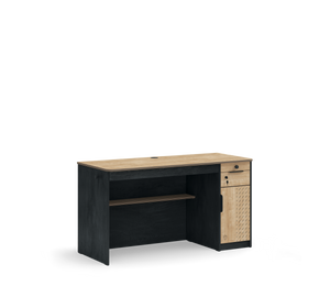 Großer schwarzer Schreibtisch