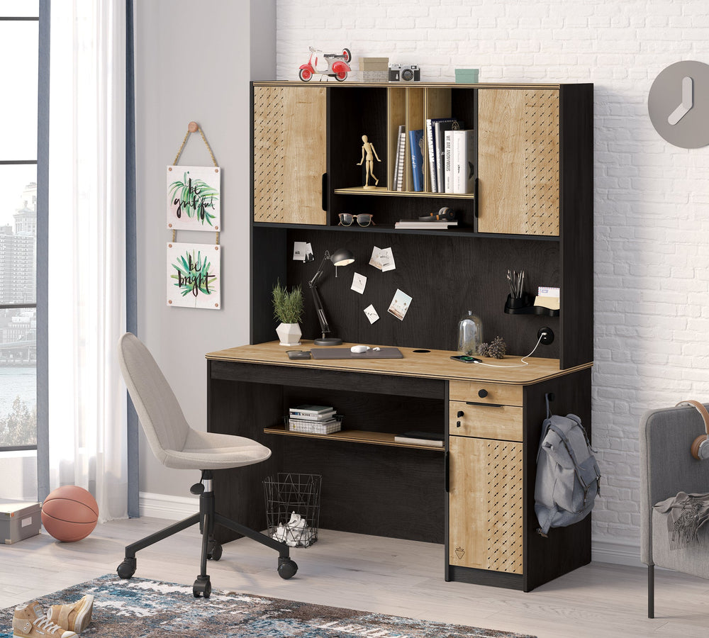 Scrivania Grande Nera da Studio con Unita