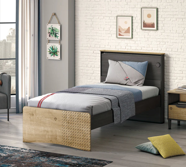 Dormitorio completo Black: Cama, Armario 3 Puertas Line y Escritorio con Unidad + Colchón de Regalo