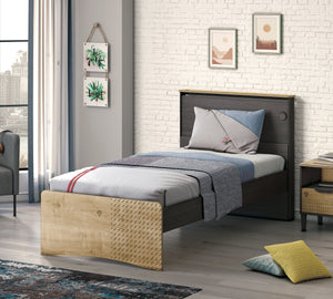 Schwarzes Bett 100x200 cm