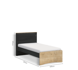 Dormitorio completo Black: Cama, Armario 3 Puertas Line y Escritorio con Unidad + Colchón de Regalo