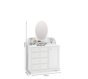 Rustic White Dresser with Mirror