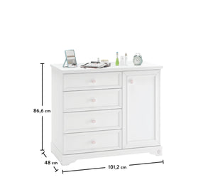 Cassettiera Rustic Bianco