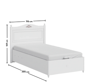 Letto con Contenitore Rustico Bianco