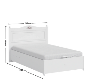 Letto con Contenitore Rustico Bianco