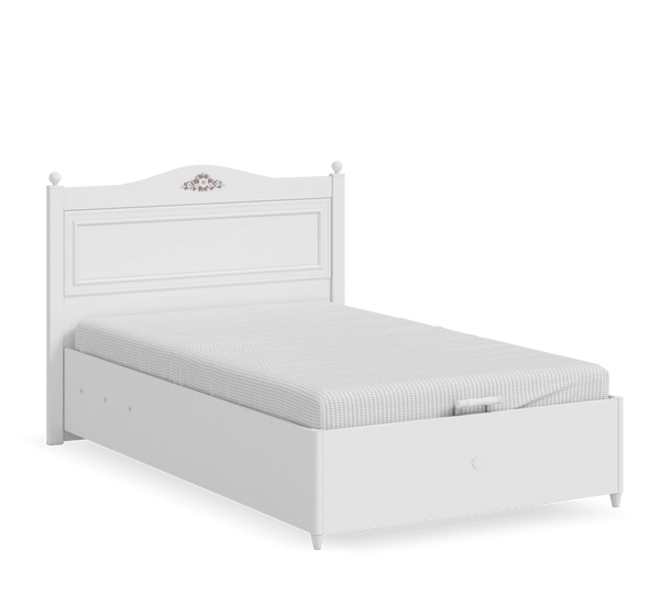 Letto con Contenitore Rustico Bianco