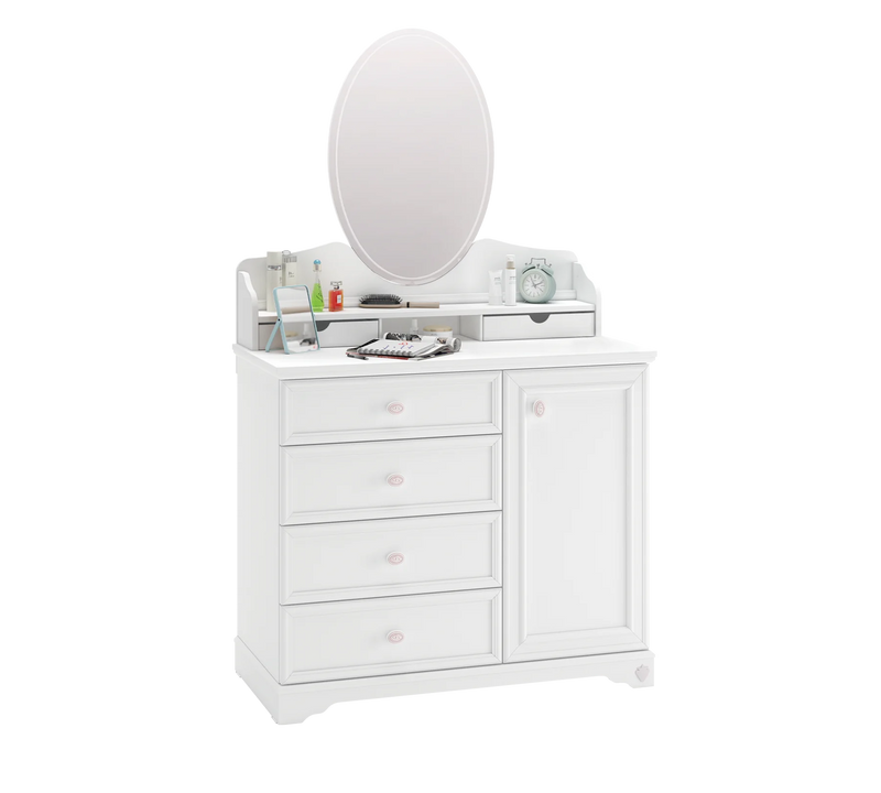 Rustic White Dresser with Mirror