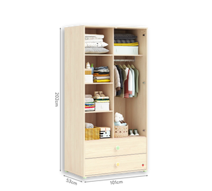 Camera Completa Montes Baby Natural: Letto Daybed (90x190), Armadio 2 Ante e Comò Piccolo + Materasso in Omaggio