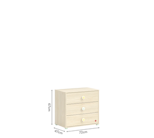 Camera Completa Montes Baby Natural: Letto Daybed (90x190), Armadio 2 Ante e Comò Piccolo + Materasso in Omaggio