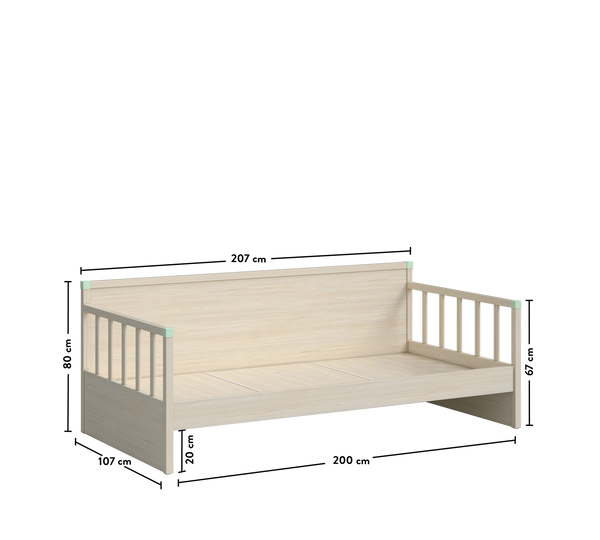 Sofa bed with drawers (100x200 cm)