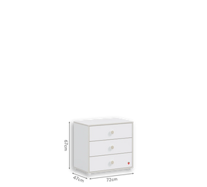 Camera Completa Montes Baby White: Letto Daybed (90x190), Armadio 2 Ante e Comò Piccolo + Materasso in Omaggio