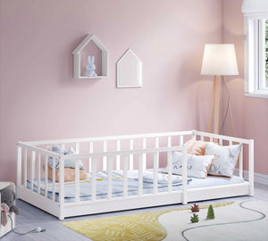 Camera Completa Montes Baby White: Letto Daybed (90x190), Armadio 2 Ante e Comò Piccolo + Materasso in Omaggio