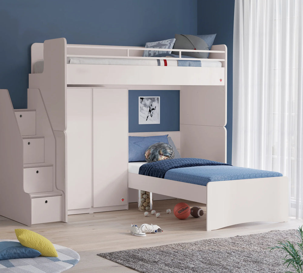 Letto a Castello Studio Bianco Set‑3 (90 × 200 cm)