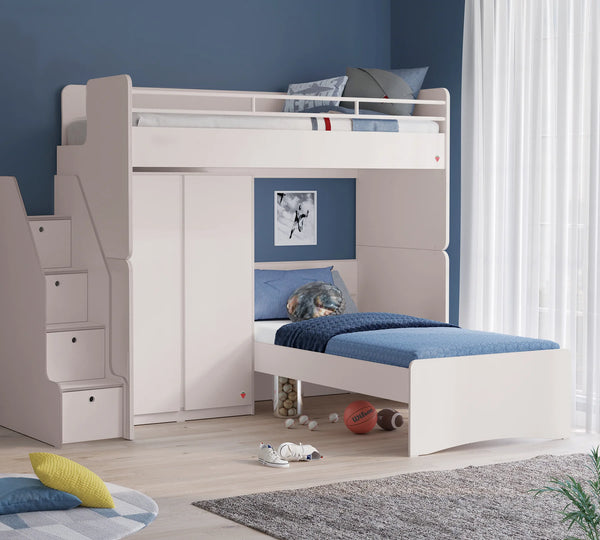 Letto a Castello Studio Bianco Set‑3 (90 × 200 cm)