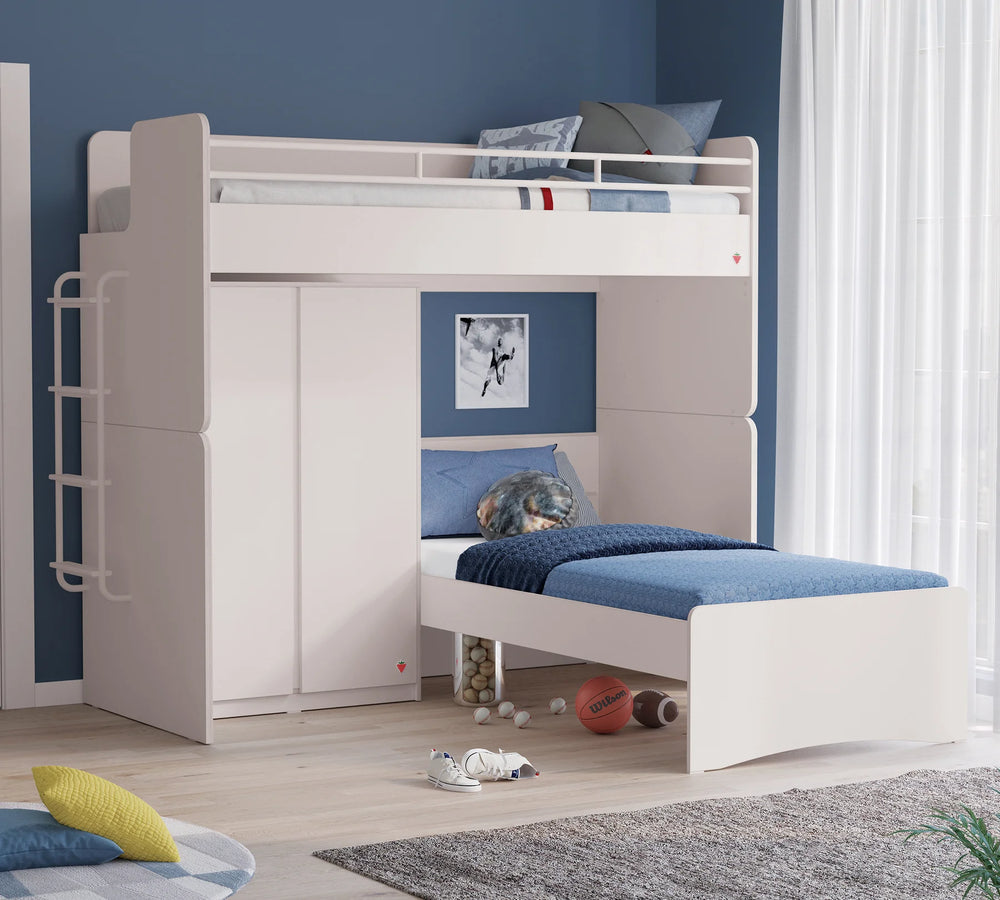 Letto a Castello Studio Bianco Set‑4 (90 × 200 cm)