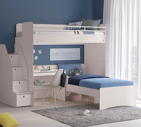 Letto a Castello Studio Bianco Set‑7 (90 × 200 cm)