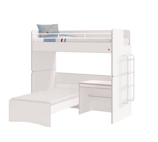 Letto a Castello Studio Bianco Set‑8 (90 × 200 cm)