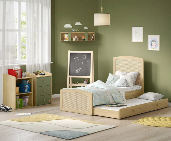 Habitación Completa Baby Loof: Cuna Evolutiva, Armario de 3 Puertas y Cómoda + Colchón de Regalo