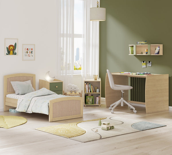 Lettino Evolutivo e Dondolante Baby Loof (Trasformabile in Scrivania) (70x115–70x160 cm)