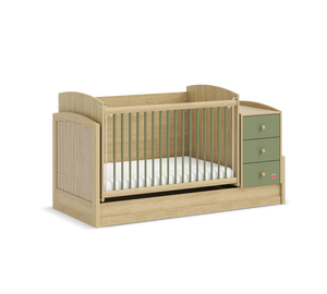 Lettino Evolutivo e Dondolante Baby Loof (Trasformabile in Scrivania) (70x115–70x160 cm)