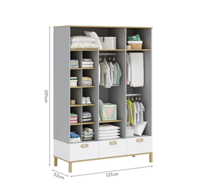 Dormitorio Completo Bebé Mino: Cuna Convertible con Cama Nido, Armario de 3 Puertas y Cómoda + Colchón de Regalo