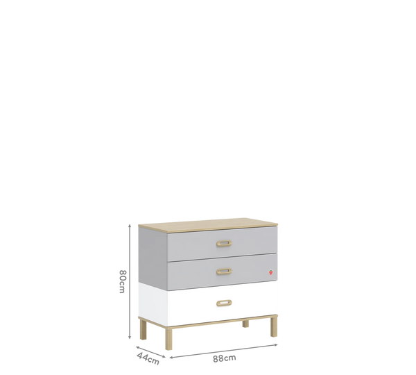 Dormitorio Completo Bebé Mino: Cuna Convertible con Cama Nido, Armario de 3 Puertas y Cómoda + Colchón de Regalo