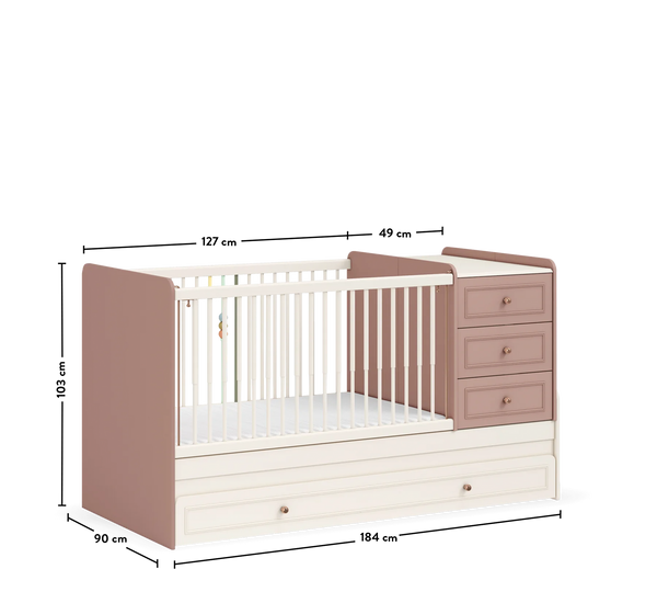 Lettino per Neonati Baby Elegance con Ruote (Affiancabile al Letto della Mamma)  (80x180 cm)