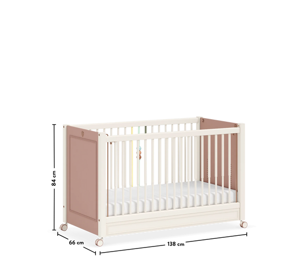 Lettino con Ruote Baby Elegance (Affiancabile al Letto della Mamma) (60x120 cm)