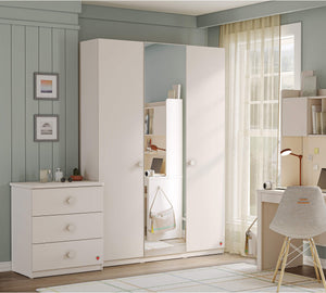 Armadio a 3 Ante con Specchio Varia Cream