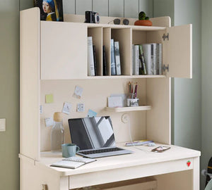 Varia Crema Scrivania da lavoro compatta (con unità di lavoro con coperchio)