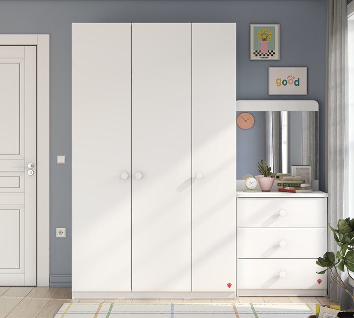 Varia White 3-door wardrobe