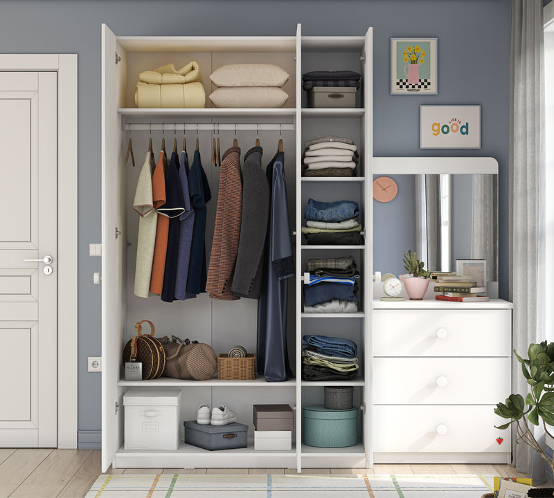 Varia White 3-door wardrobe
