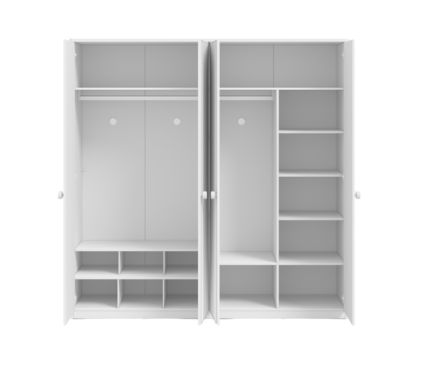 Varia White 3-door mirrored wardrobe