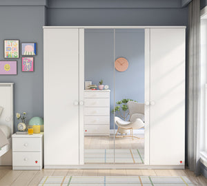 Varia White 3-door mirrored wardrobe