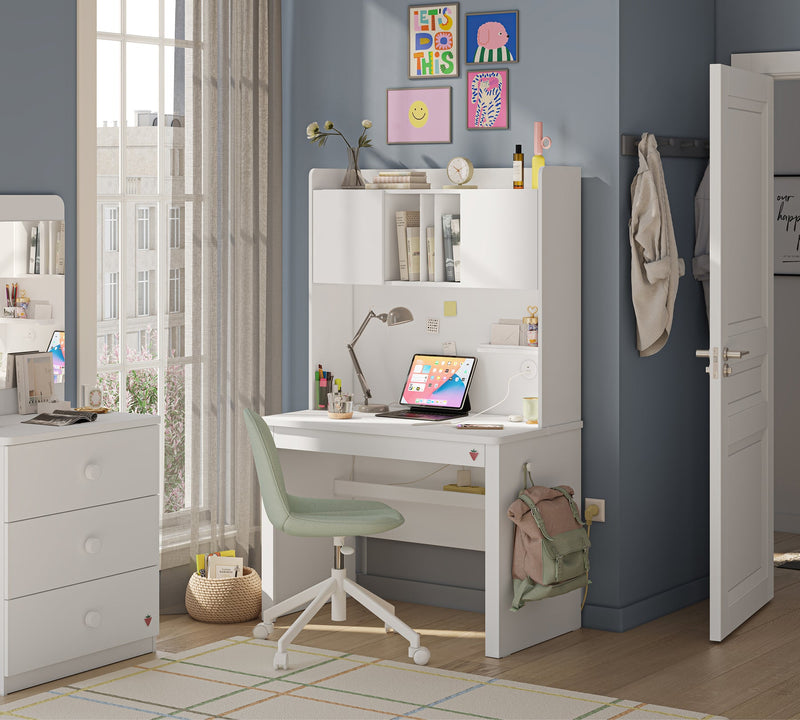 Varia White Compact Work Desk (with Lidded Work Unit)