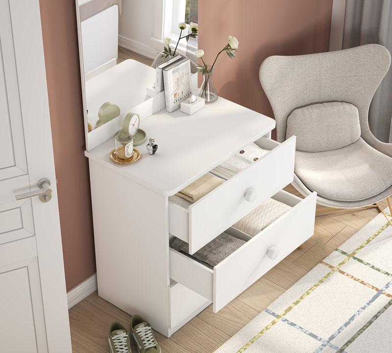 Varia Bianco Line Dresser with Mirror