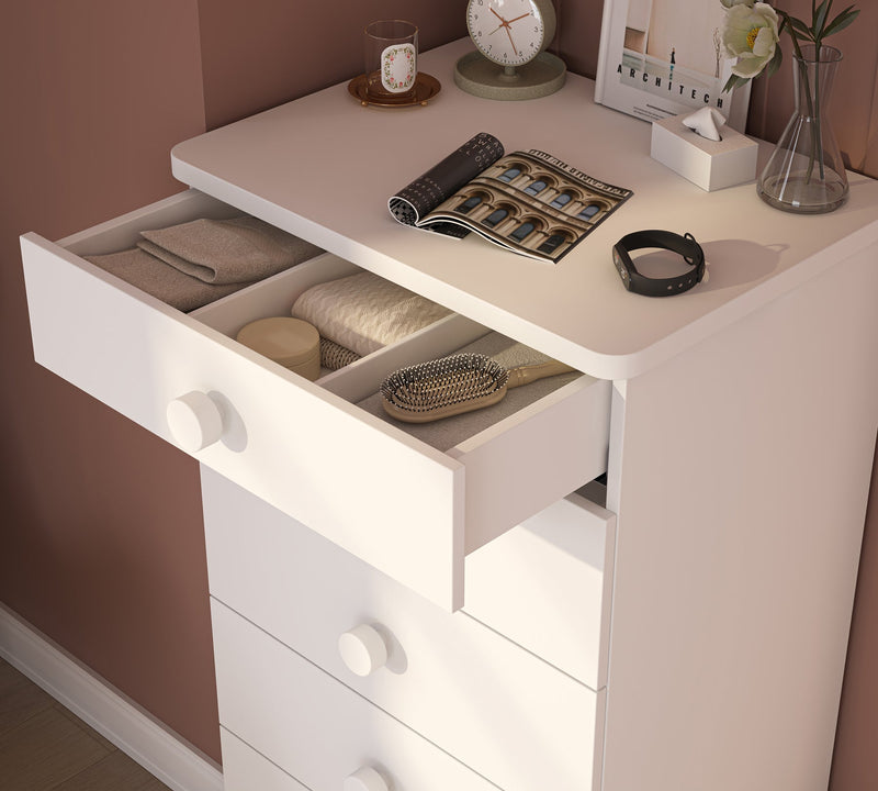 Varia White Tall Chest of Drawers