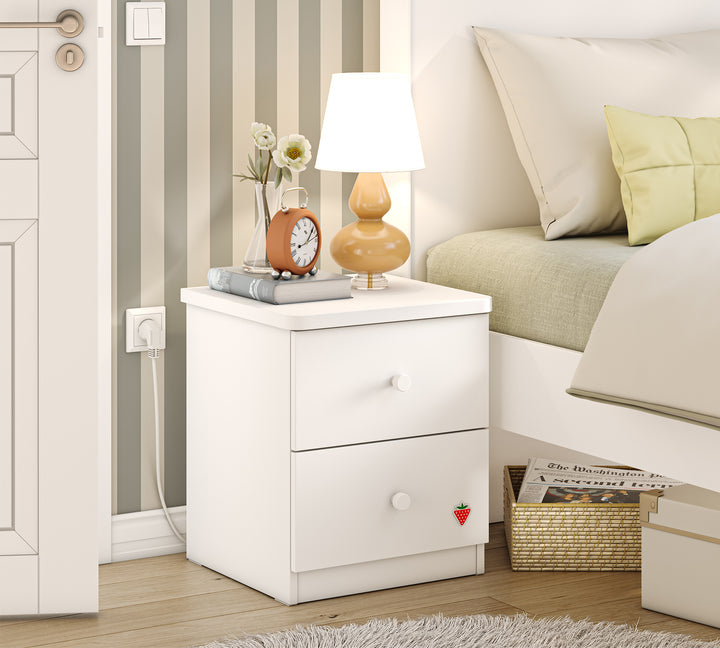 Varia White Bedside Table