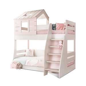 Letto a Castello Pink House con Scala Destra
