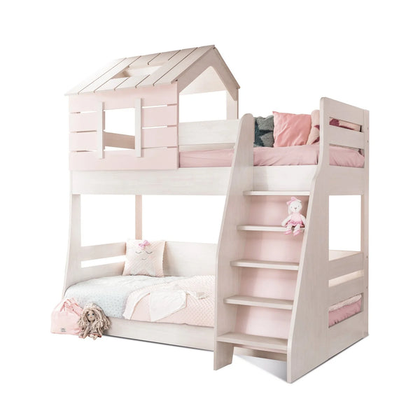 Letto a Castello Pink House con Scala Destra