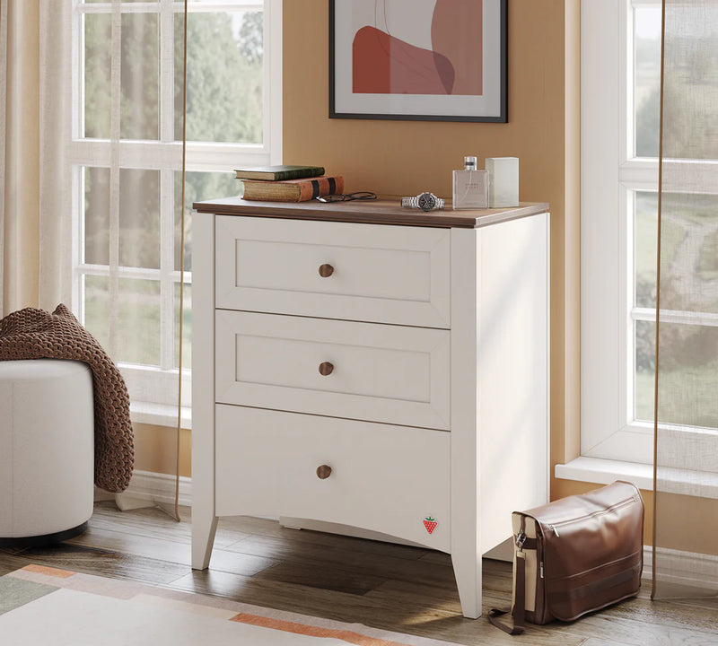 Cassettiera Lapel 3 Cassetti Con Scomparti E Guide A Rotelle 75x89x42 cm