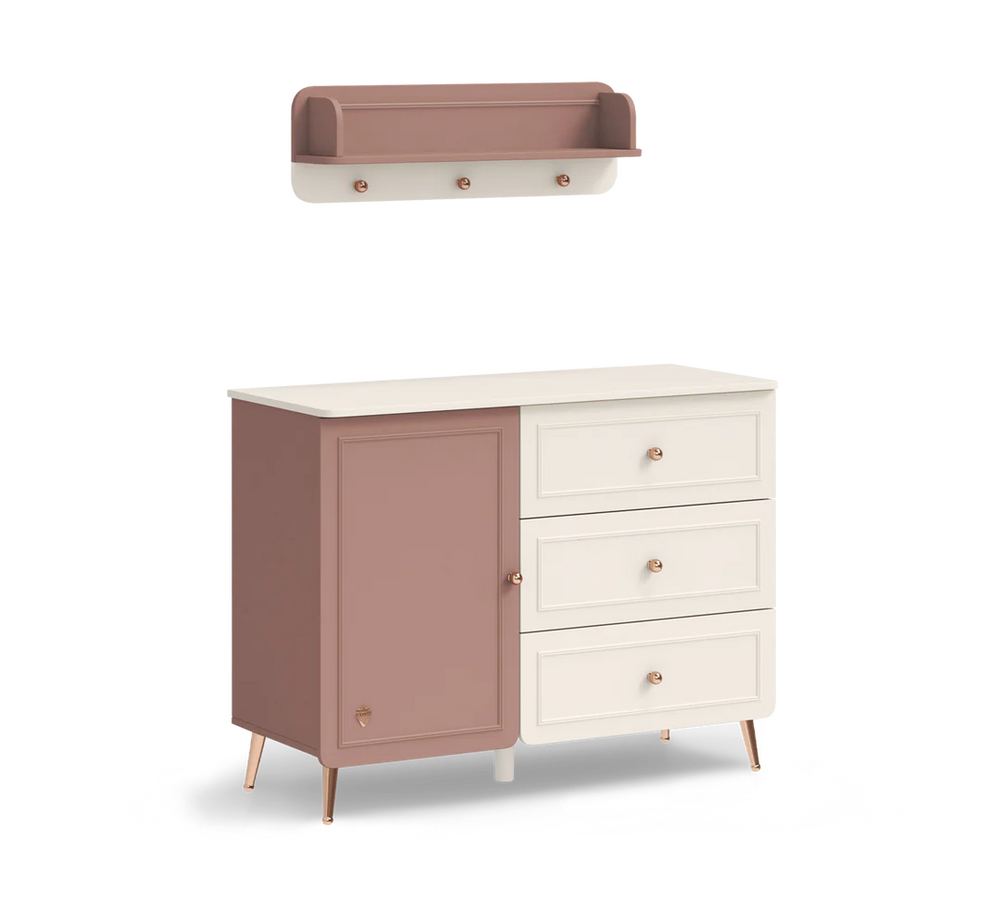 Mensola Sospesa Cameretta Baby Elegance, 86 Cm, Design Sicuro Con Angoli Arrotondati, Versatile e Pratico