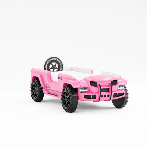 Jeep Car Bed with LED - Pink