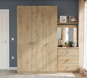 Camera Completa Mocha: Letto (100x200), Armadio 3 Ante Line e Scrivania con Unità Alta + Materasso in Omaggio