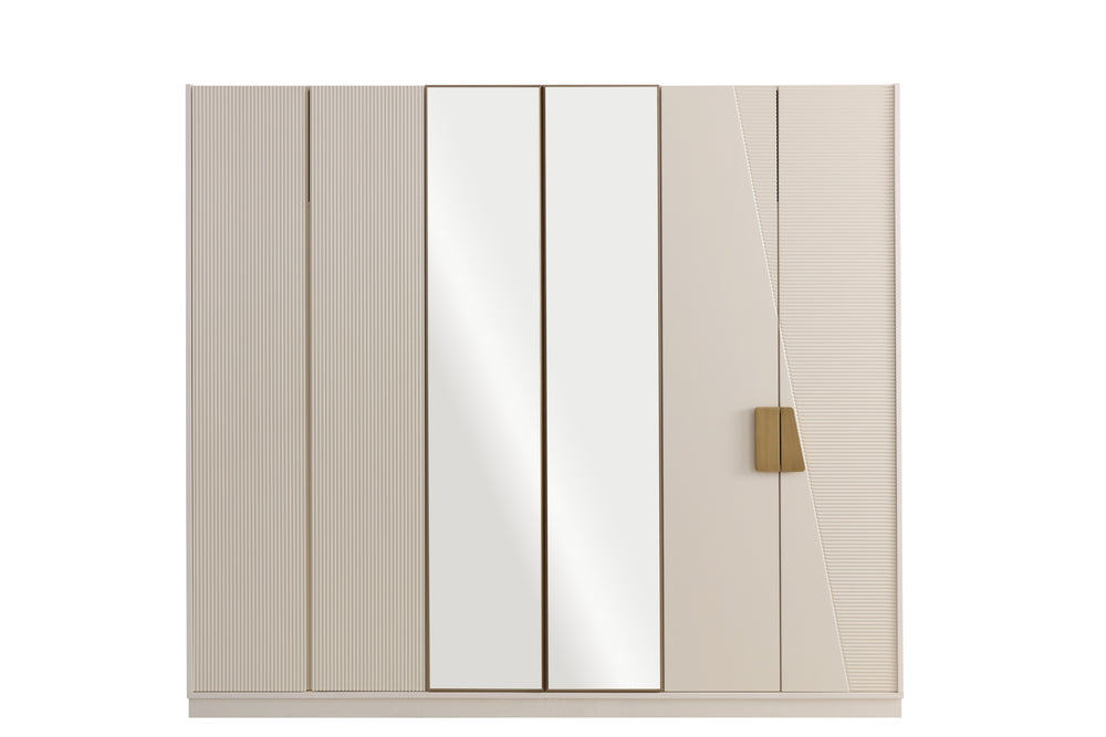 Armadio 6 Ante Moderno Tirilia con Specchio