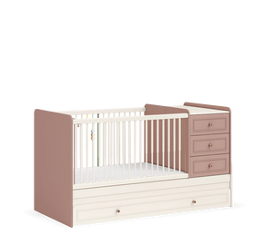 Habitación Completa Baby Elegance: Cuna Convertible, Armario de 3 Puertas y Cómoda + Colchón de Regalo