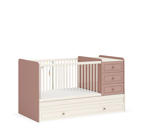 Habitación Completa Baby Elegance: Cuna Convertible, Armario de 3 Puertas y Cómoda + Colchón de Regalo