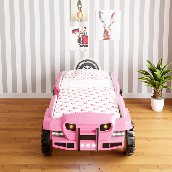 Jeep Car Bed with LED - Pink